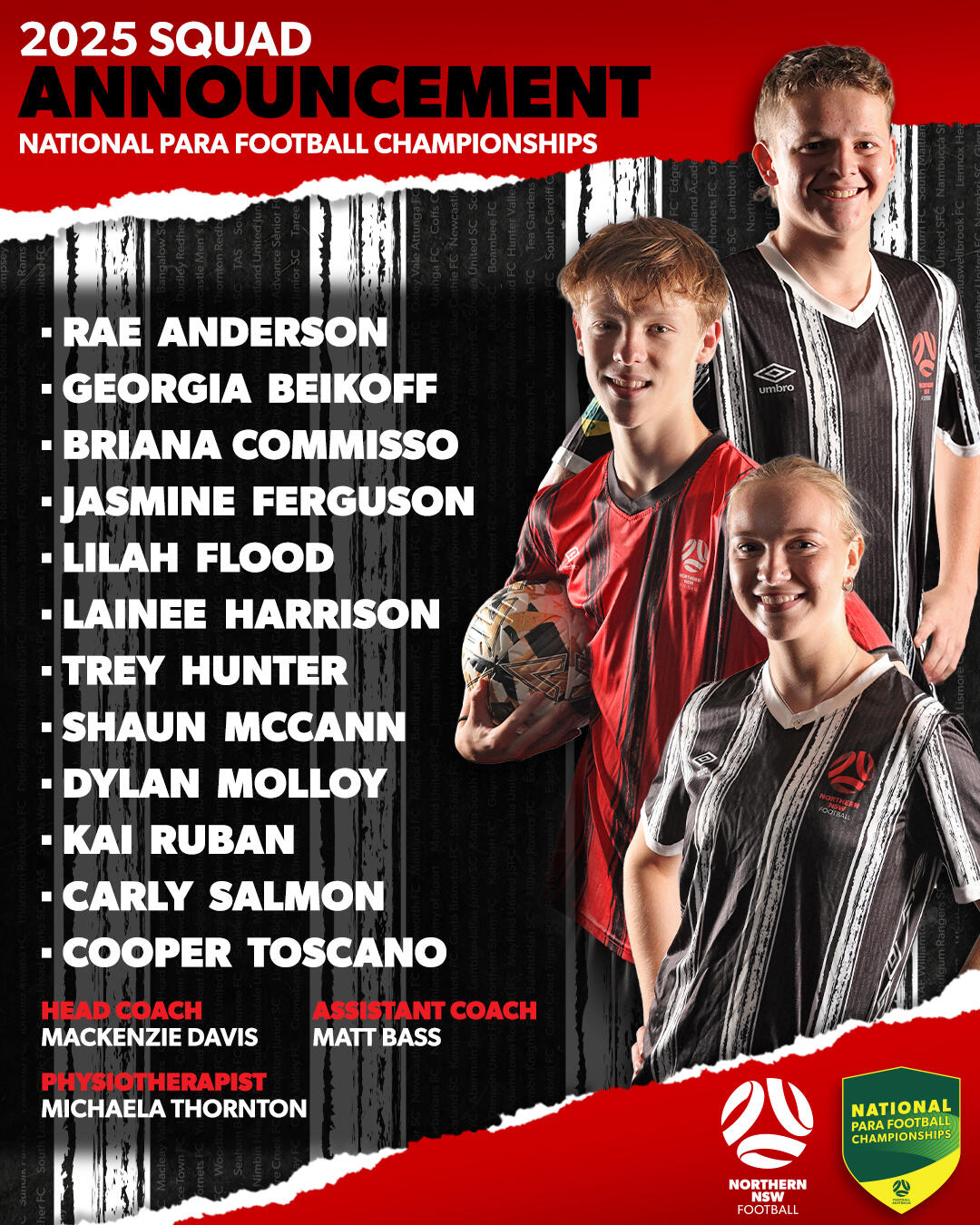 National Para Football Championships Squad