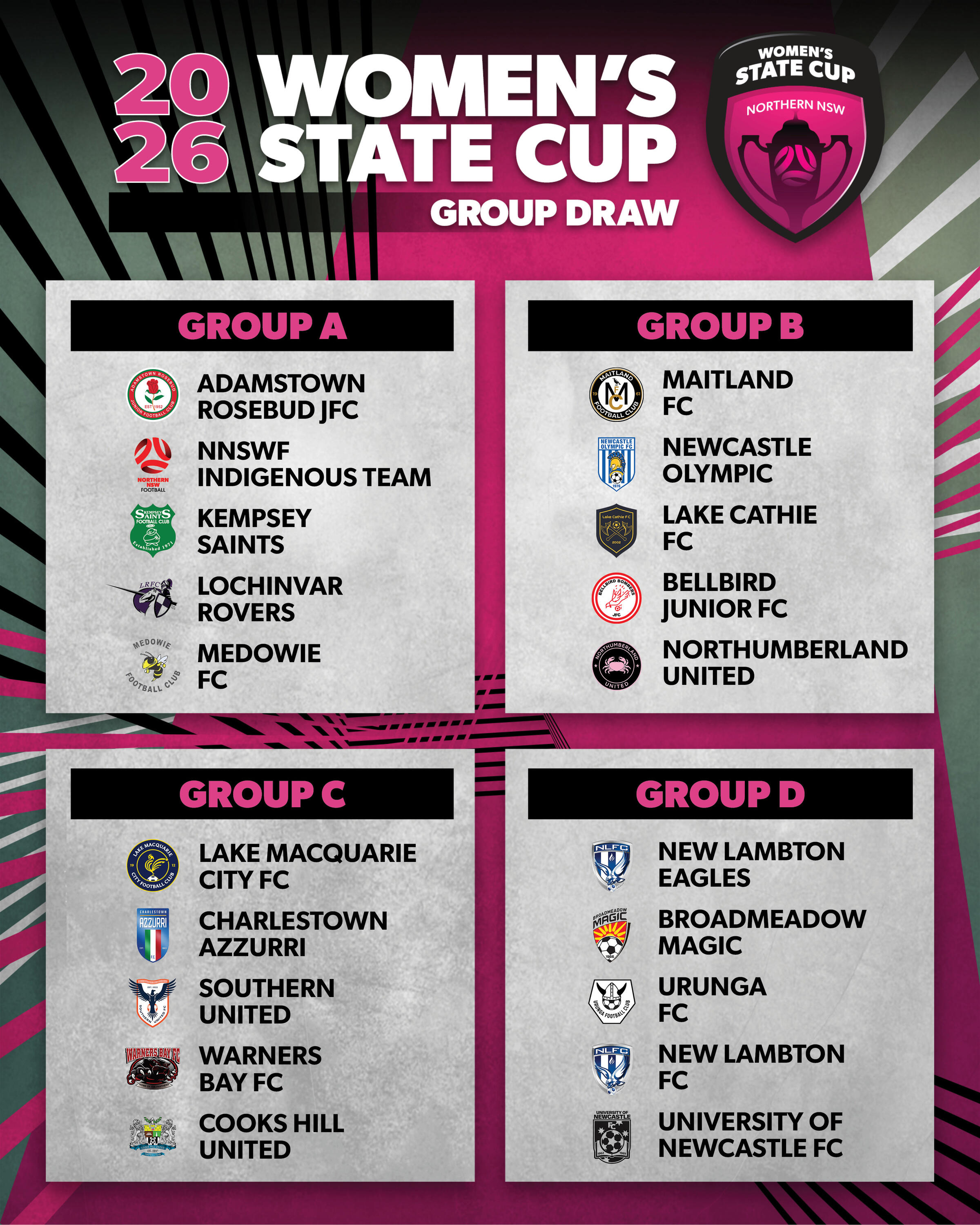 2026 Women's State Cup Draw
