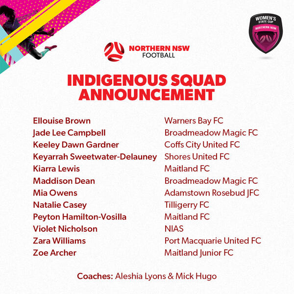 NNSWF Women's State Cup Squad 2022