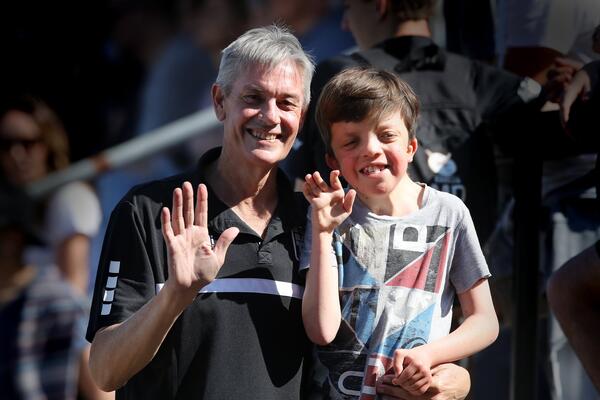 Chris Turner with his son, Charlie. Picture: Sproule Sports Focus